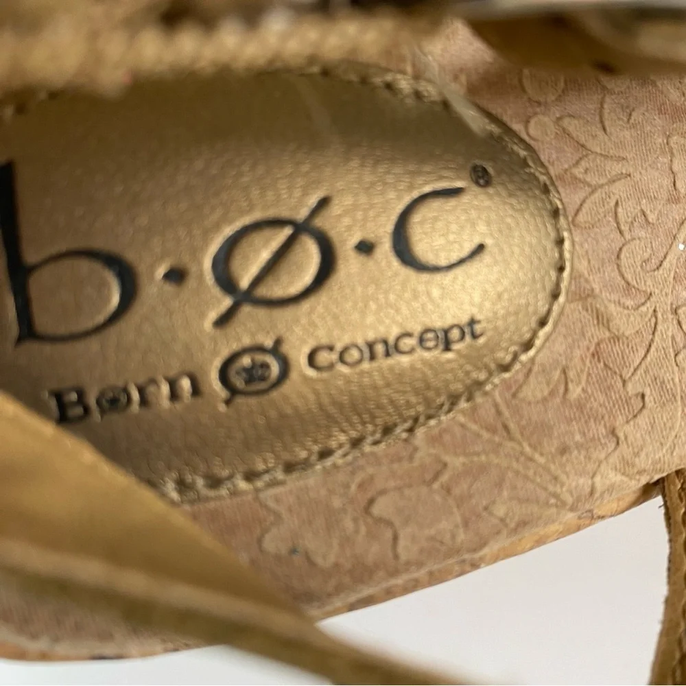 B.O.C. BORN CONCEPT Gold Wedge Sandals - Picture 11 of 14